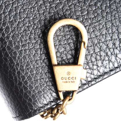 Gucci Calfskin GG Marmont Bow Chain Wallet Black 8 of 10