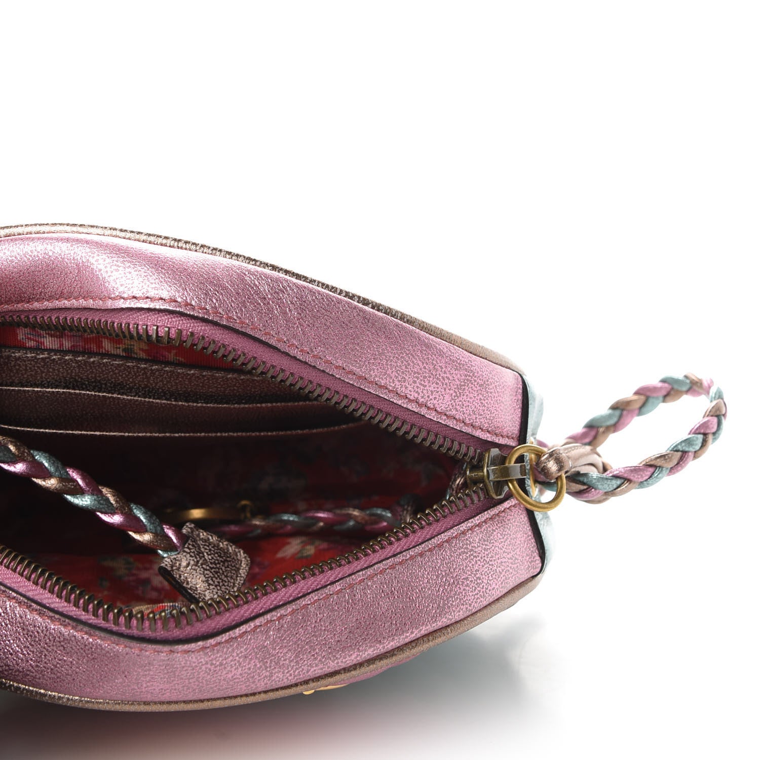 Gucci Laminated Nappa Trapuntata Mini Zumi Dome Shoulder Bag Rosa Lago Rame 7 of 8