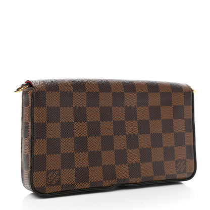 Louis Vuitton Damier Ebene Pochette Felicie Chain Wallet 3 of 8