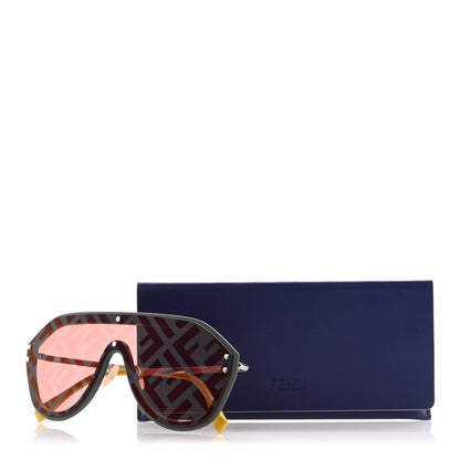Fendi Rubber FF Fabulous Shield Sunglasses FF M0039/G/S Black Yellow 7 of 7