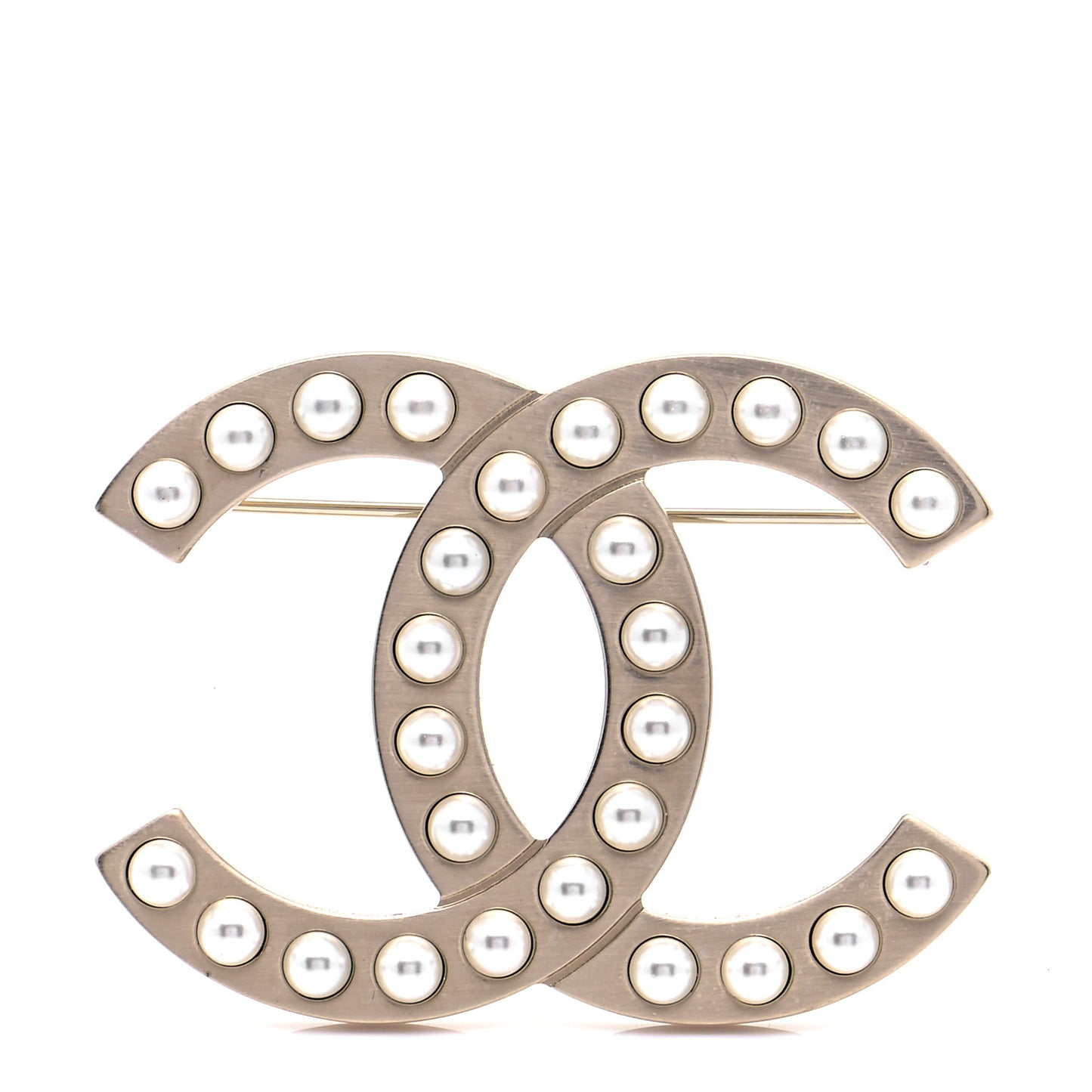 Pearl CC Brooch Gold