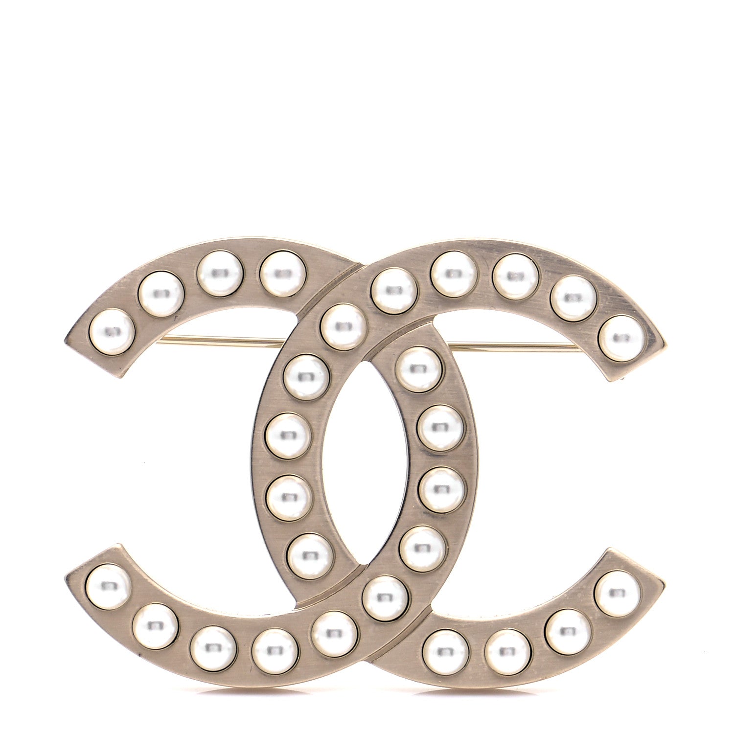 Chanel Pearl CC Brooch Gold 1 of 5