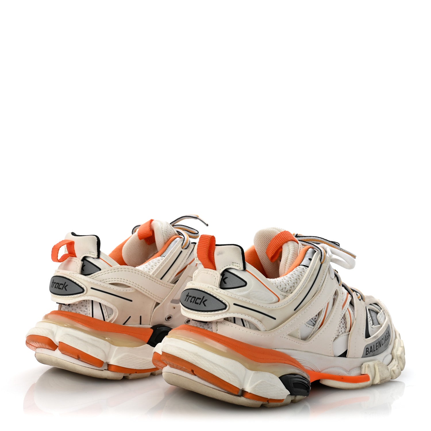 Balenciaga Rubber Mesh Fabric Monocolor Recycled Sole Womens Track Sneakers 35 White Orange 5 of 9
