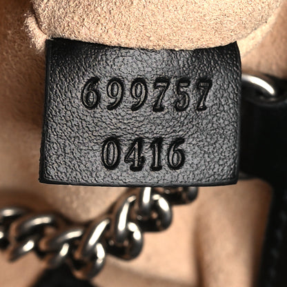 Gucci Calfskin Matelasse Monochrome GG Marmont Chain Belt Bag Black 7 of 10