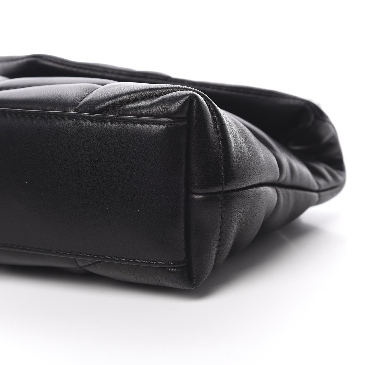 Saint Laurent Lambskin Quilted Toy Loulou Puffer Monogram Chain Satchel Black 10 of 11