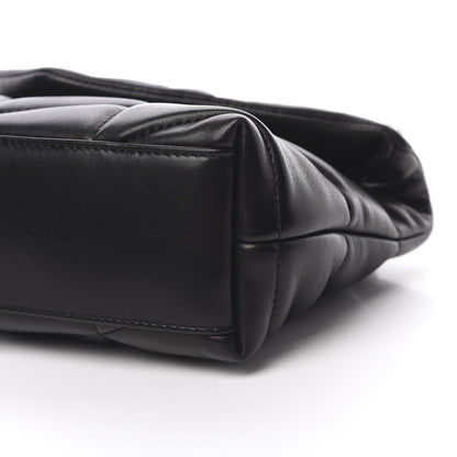 Saint Laurent Lambskin Quilted Toy Loulou Puffer Monogram Chain Satchel Black 10 of 11