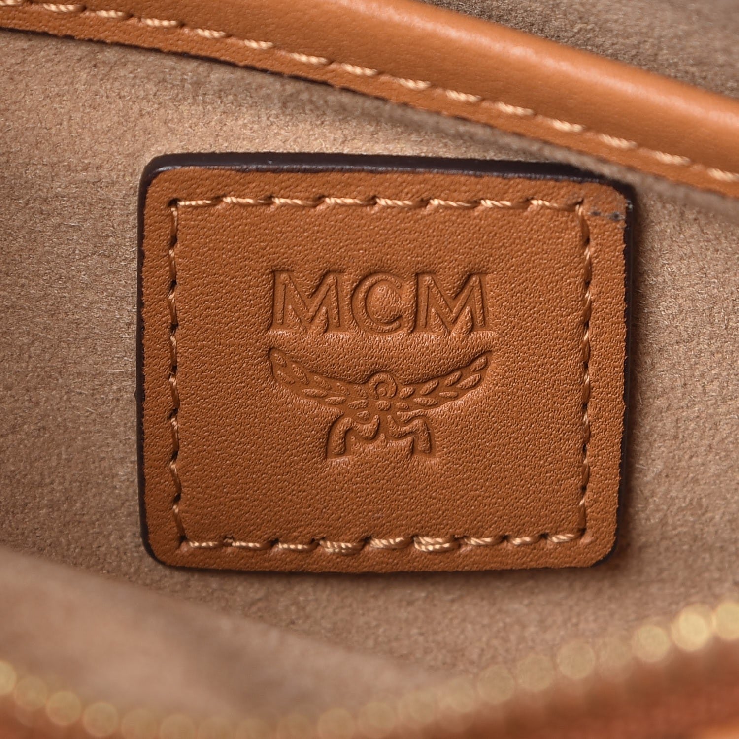 MCM Visetos Camera Crossbody Bag Cognac 8 of 14