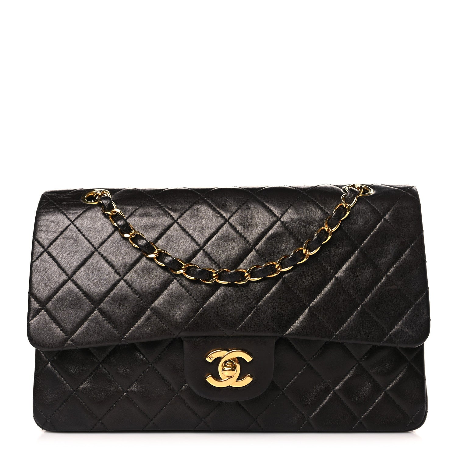 Chanel Lambskin Quilted Medium Double Flap Black 1 of 9