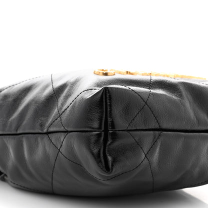 Chanel Shiny Crumpled Calfskin Quilted Pearl Mini Chanel 22 Black 9 of 11