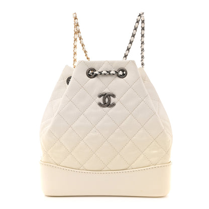 Chanel Patent Goatskin Quilted Small Gabrielle Backpack White 1 of 12