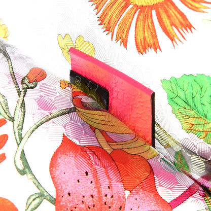 Gucci Calfskin Textured Vinyl Print Flora Tote Fluorescent Fuchsia 7 of 10