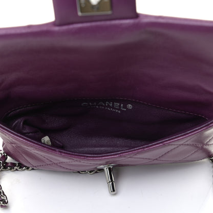 Chanel Lambskin Quilted Mini Mineral Nights Flap Crossbody Bag Purple 7 of 12