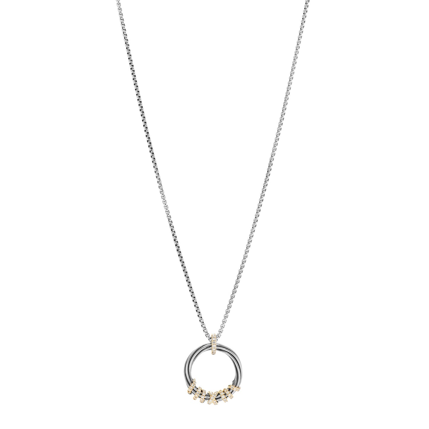 Sterling Silver 18K Yellow Gold Diamond Helena Necklace