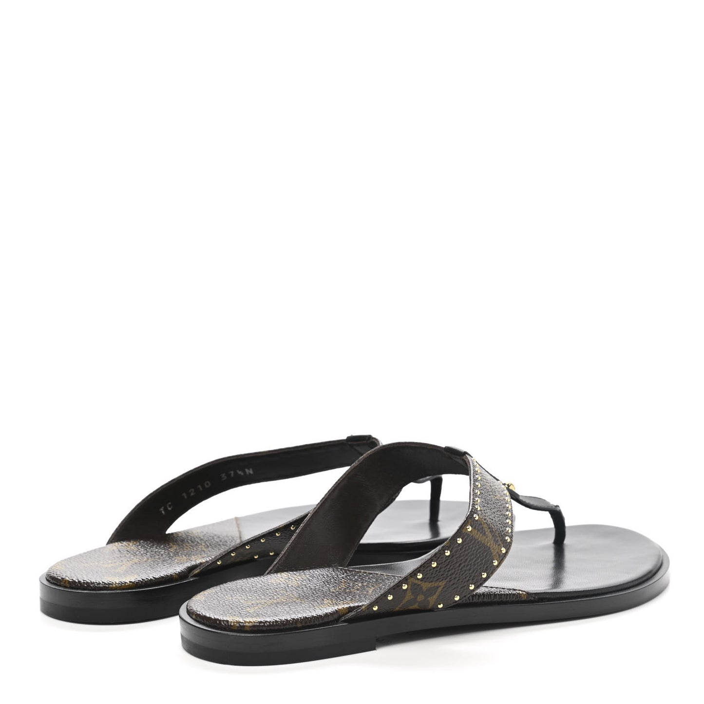Monogram Sunny Flat Thong Sandals 37.5 Black
