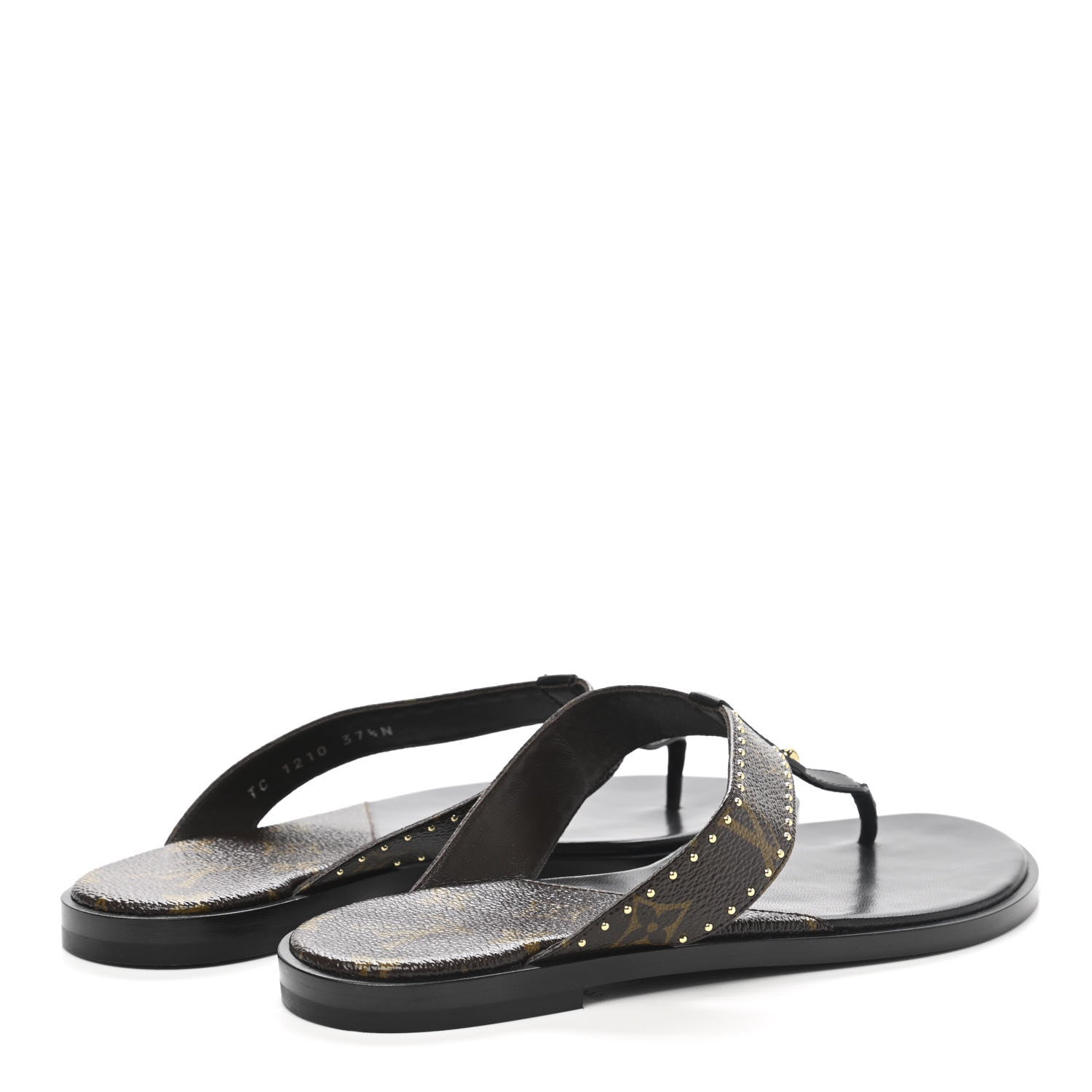 Louis Vuitton Monogram Sunny Flat Thong Sandals 37.5 Black 4 of 8