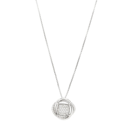 David Yurman Sterling Silver Diamond 20mm Infinity Pendant Necklace 1 of 5