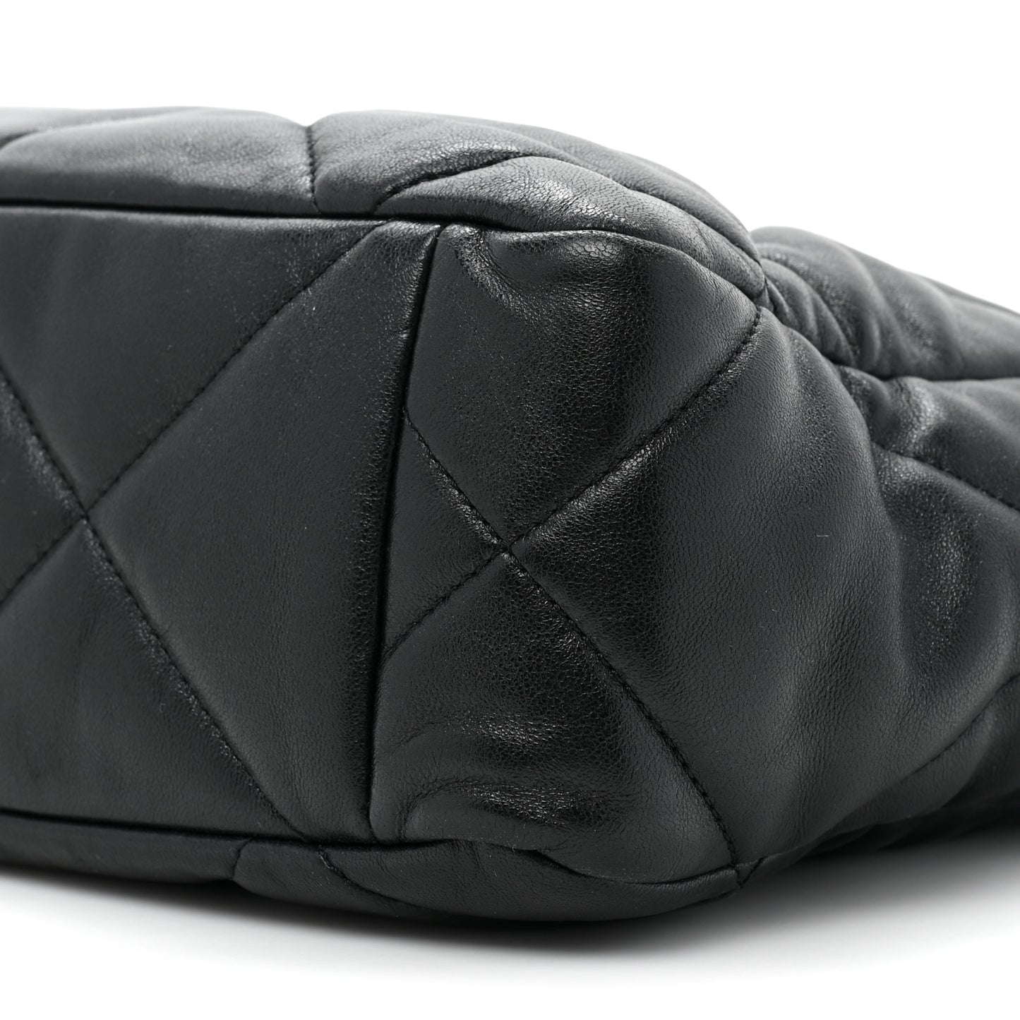 Lambskin Quilted Chanel 19 Shopping Bag Black