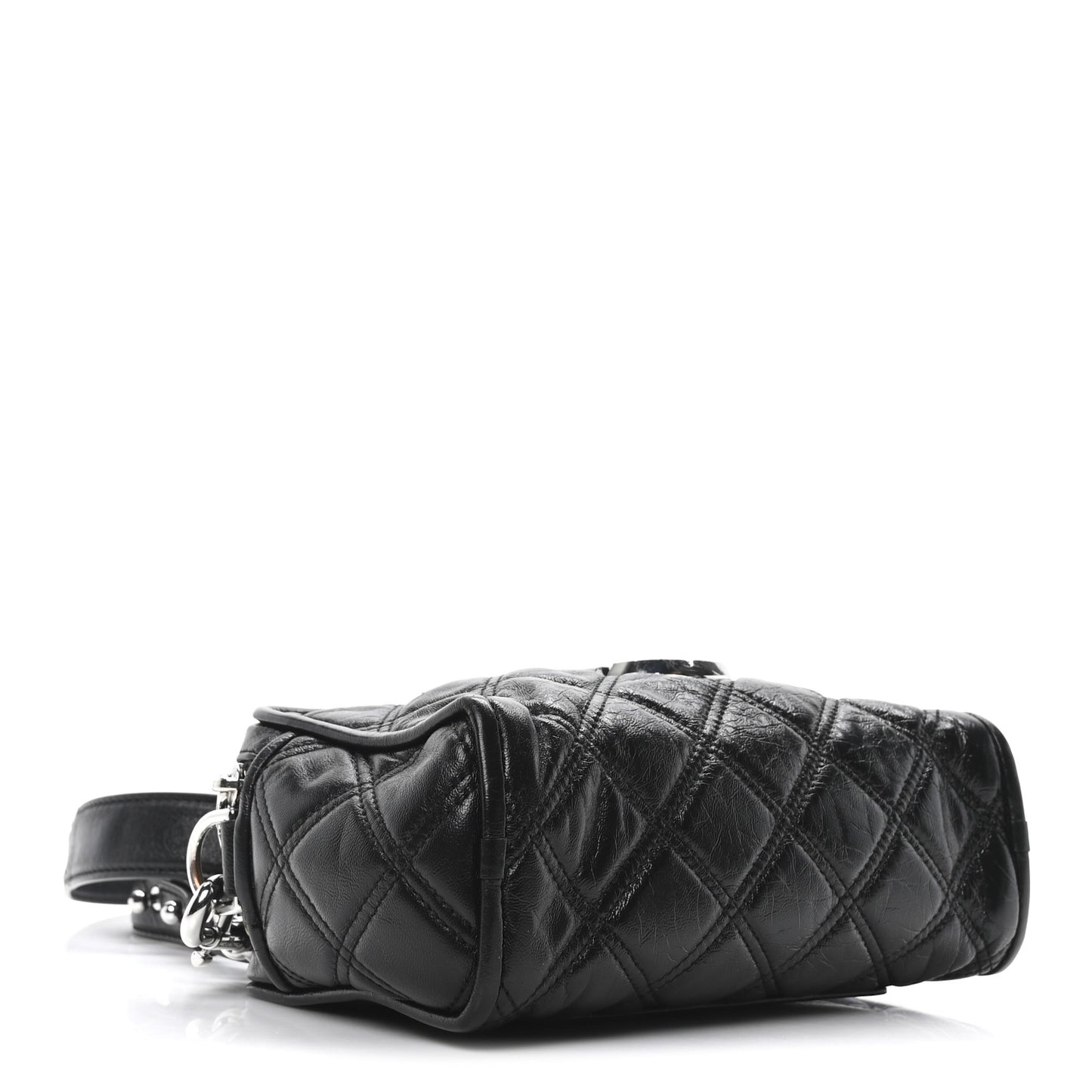 Natural Grain Calfskin Quilted The Softshot 21 Bag Black