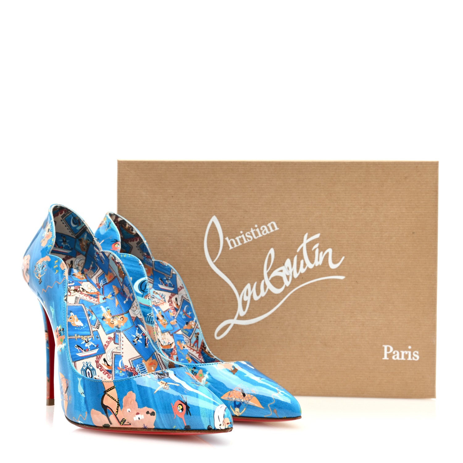 Christian Louboutin Patent Odissey Hot Chick 100 Pumps 37 Multicolor 8 of 8