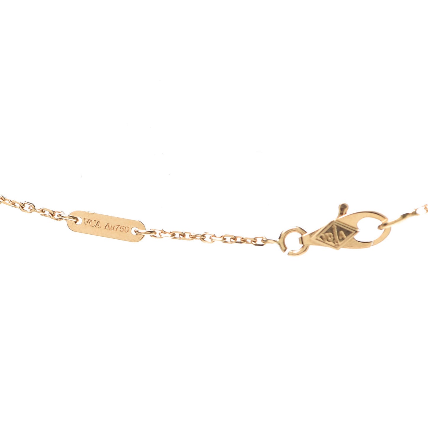 18K Yellow Gold Mother of Pearl Sweet Alhambra Butterfly Pendant Necklace