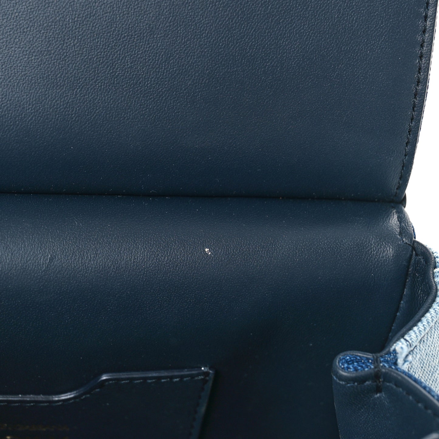 Calfskin Denim Patchwork Mini Miss Sicily Satchel Blue