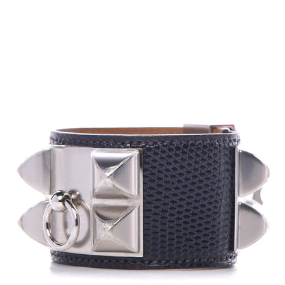 Hermes Lizard Collier De Chien CDC Bracelet T2 Bleu Indigo 1 of 7