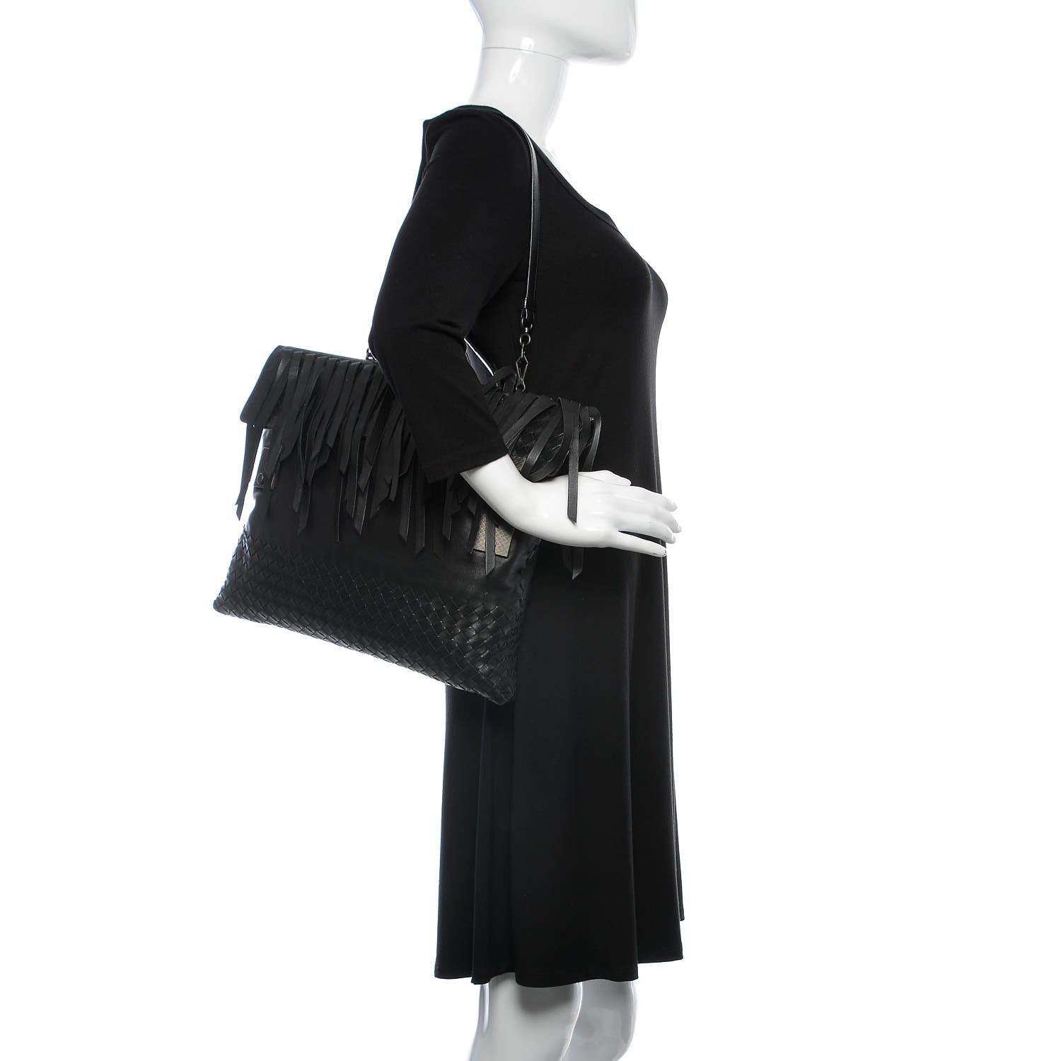 Bottega Veneta Nappa Fringe 1973 Bag Black 2 of 11