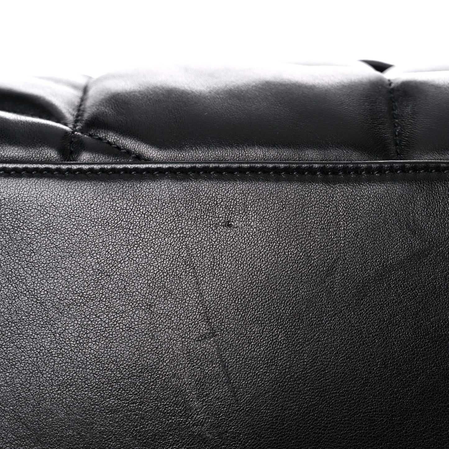 Lambskin Quilted Medium Loulou Puffer Monogram Chain Satchel Black