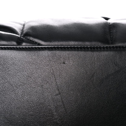 Saint Laurent Lambskin Quilted Medium Loulou Puffer Monogram Chain Satchel Black 16 of 16