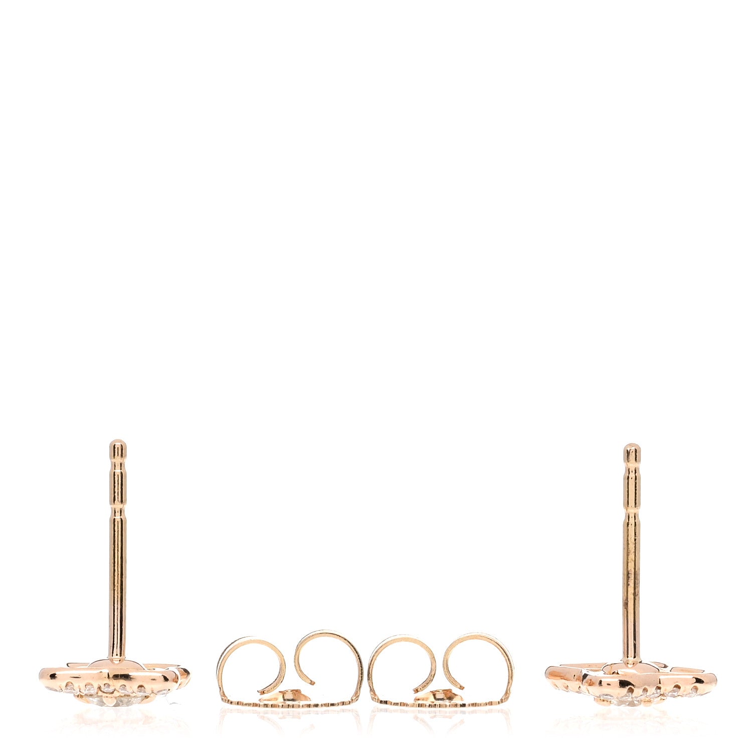 David Yurman 18K Rose Gold Diamond 9mm Venetian Quatrefoil Stud Earrings 3 of 4