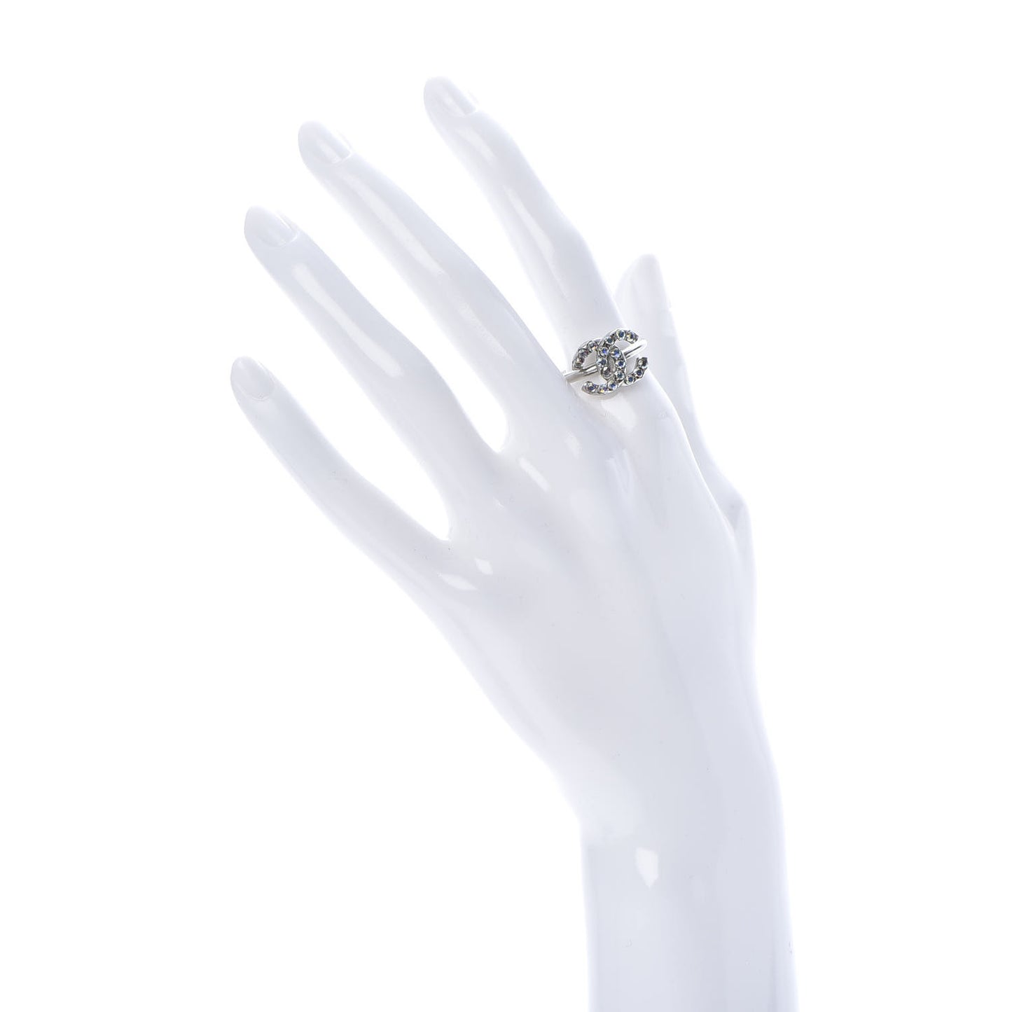 Crystal CC Ring 54 Iridescent Silver