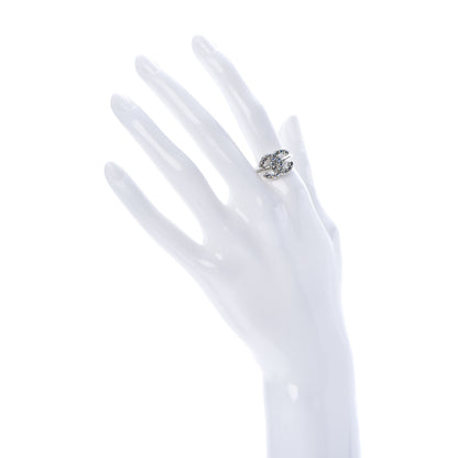 Chanel Crystal CC Ring 54 Iridescent Silver 2 of 7