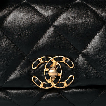 Chanel Goatskin Quilted Chanel 19 Waist Bag Black 9 of 12