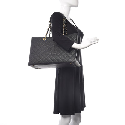 Chanel Caviar Quilted XL Grand Shopping Tote GST Black 2 of 13