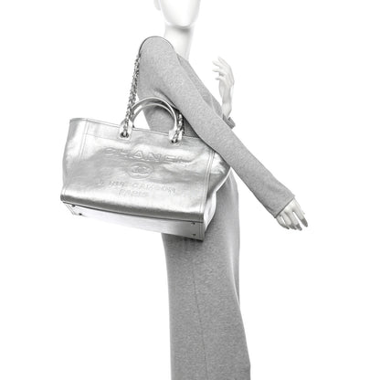 Chanel Metallic Calfskin Medium Deauville Tote Silver 3 of 27