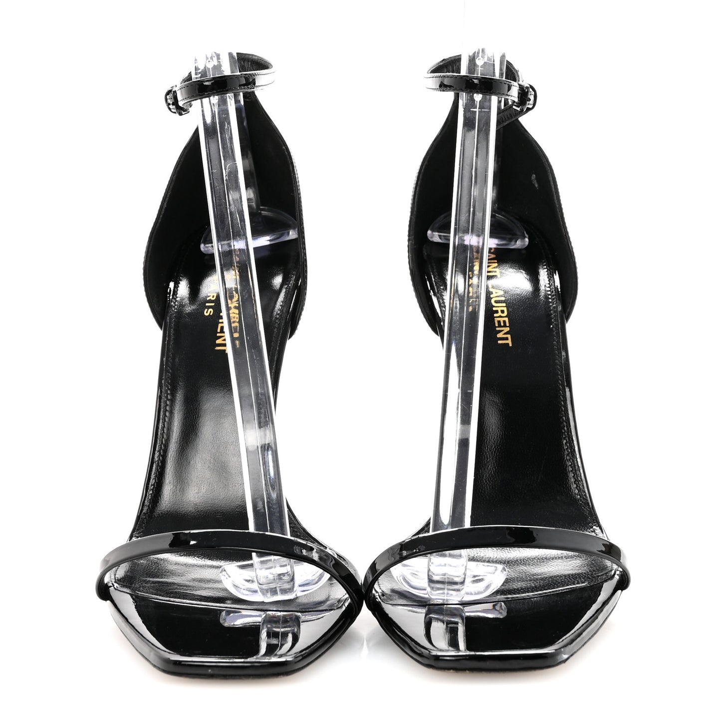 Patent Calfskin Opyum 110 Sandals 40 Black