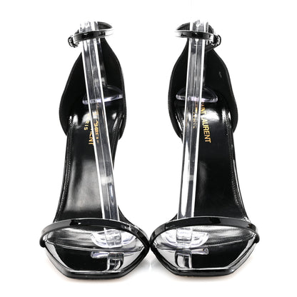 Saint Laurent Patent Calfskin Opyum 110 Sandals 40 Black 3 of 9