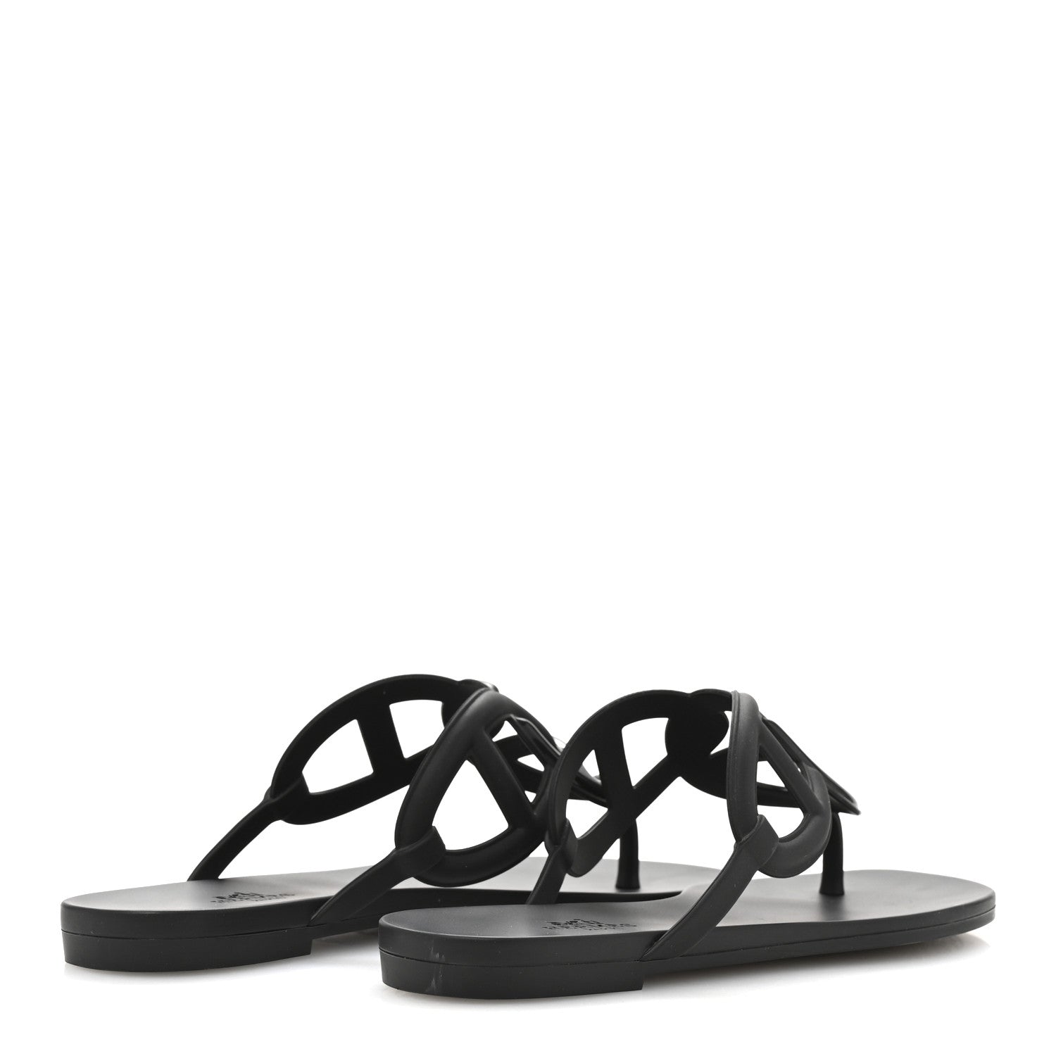Hermes Rubber Womens Egerie Sandals 36 Black 5 of 10