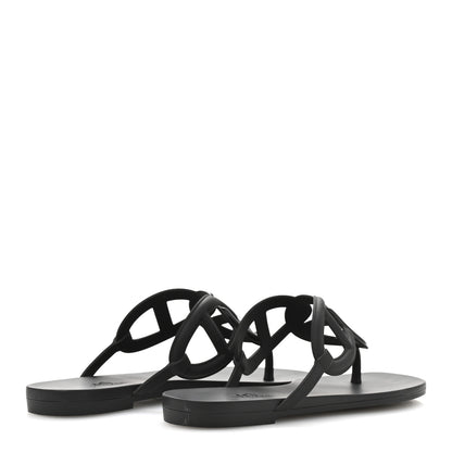 Hermes Rubber Womens Egerie Sandals 36 Black 5 of 10