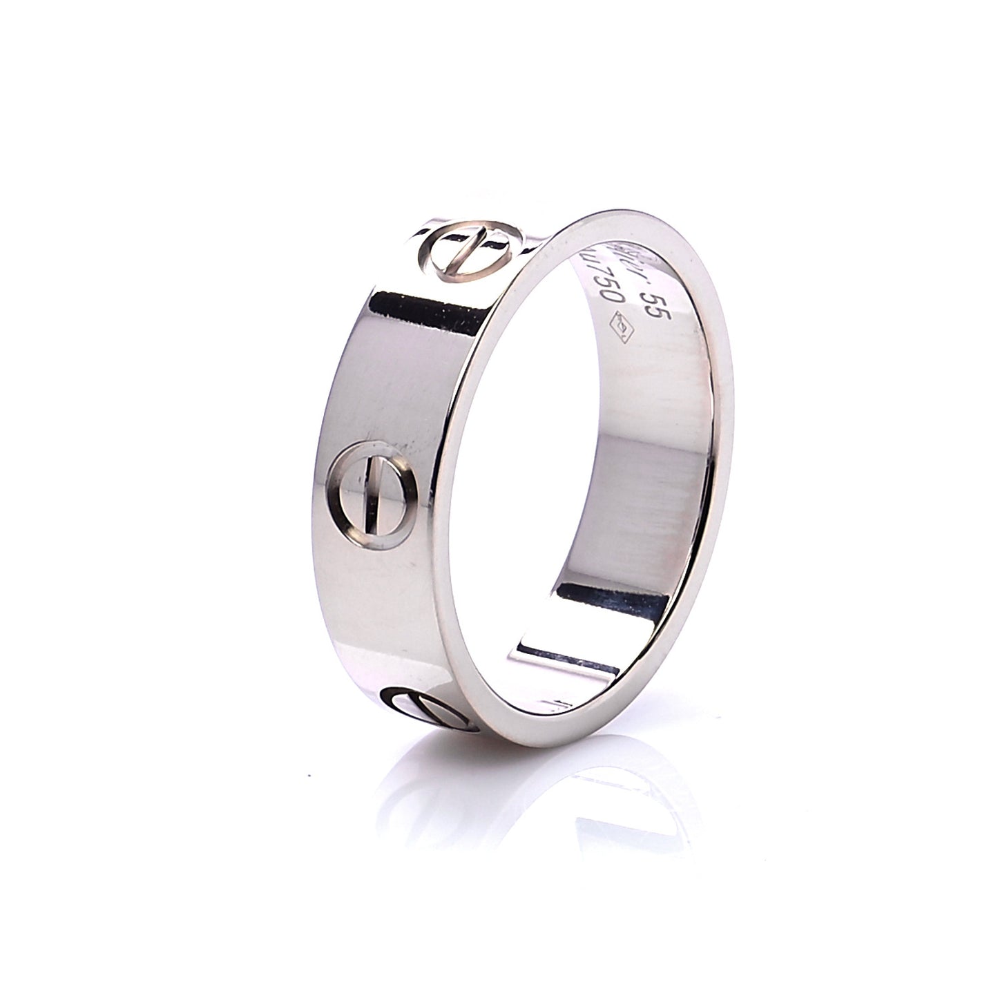 18K White Gold 5.5mm LOVE Ring 55 7.25