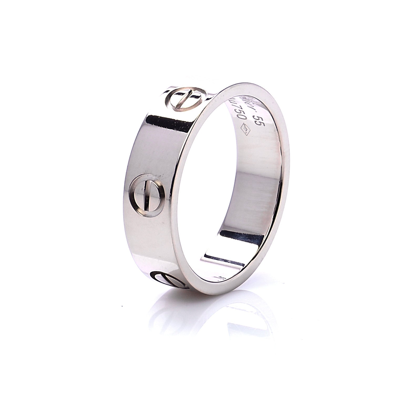 Cartier 18K White Gold 5.5mm LOVE Ring 55 7.25 4 of 6