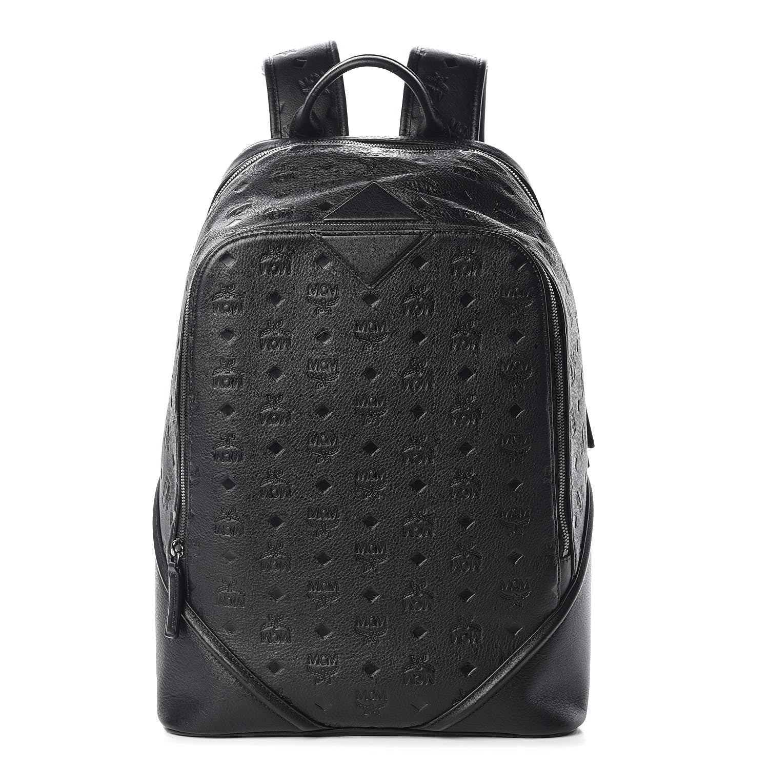 MCM Calfskin Ottomar Monogram Duke Backpack Black 1 of 9