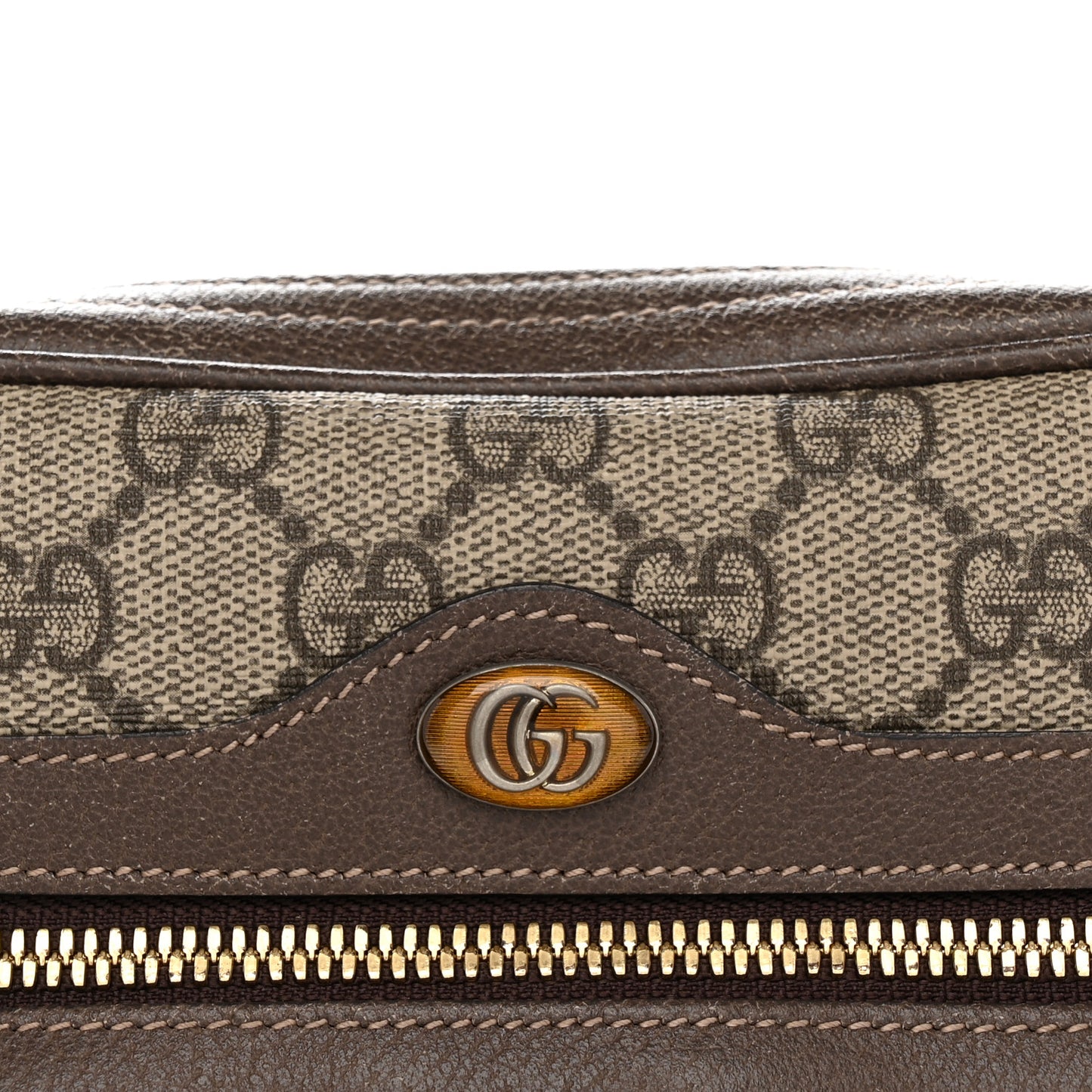 GG Supreme Monogram Web Small Ophidia Belt Bag 85 34 Dark Brown