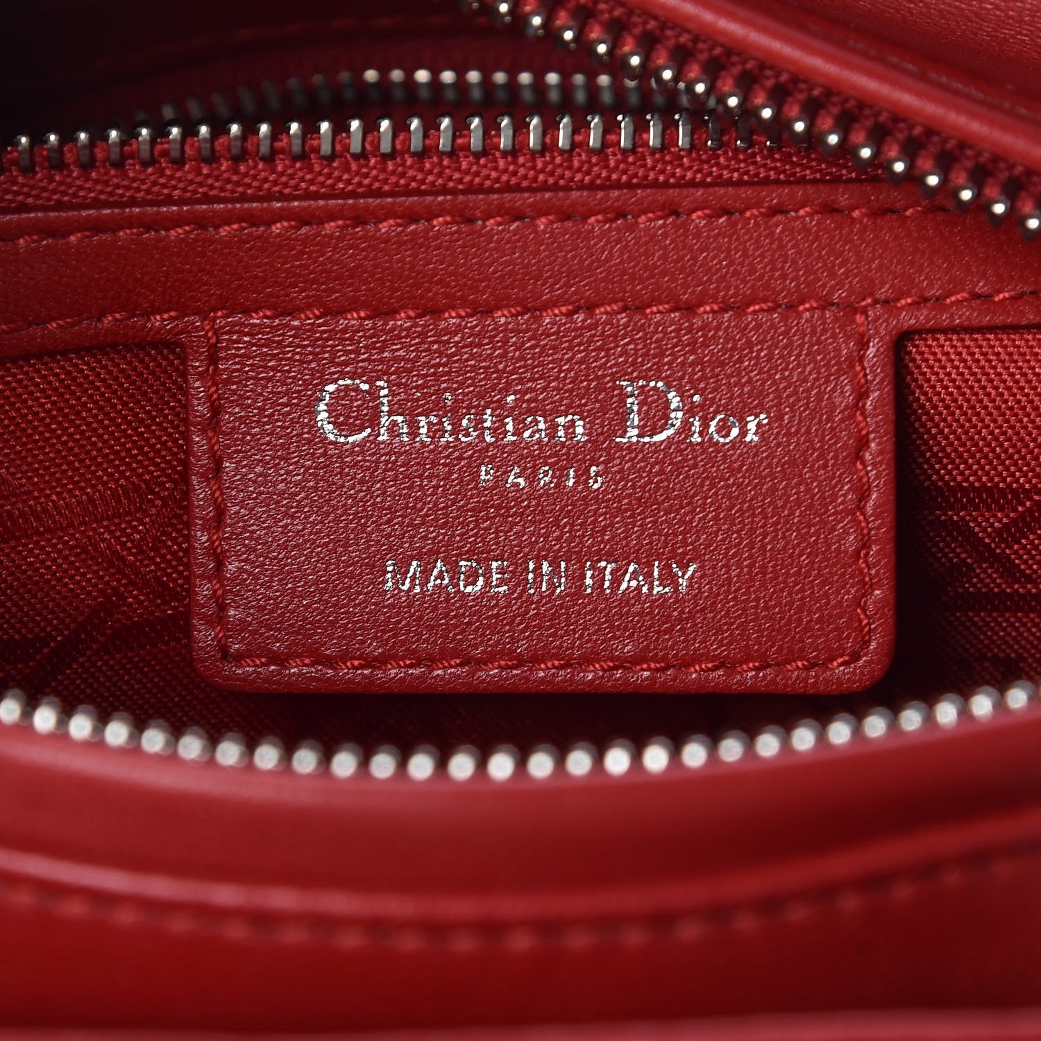 Christian Dior Lambskin Cannage Medium Lady Dior Red 7 of 11