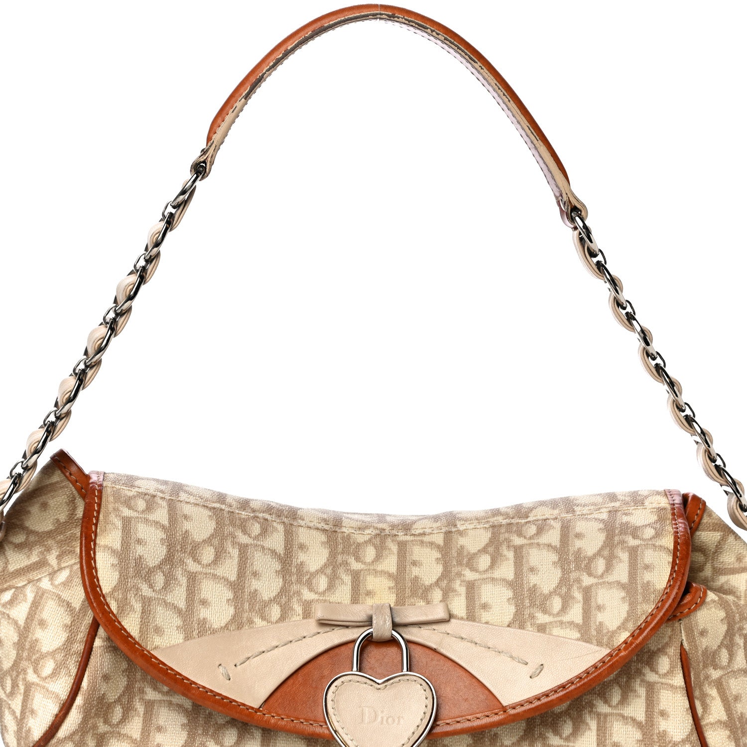 Christian Dior Monogram Romantique Trotter Flap Bag Beige 8 of 18
