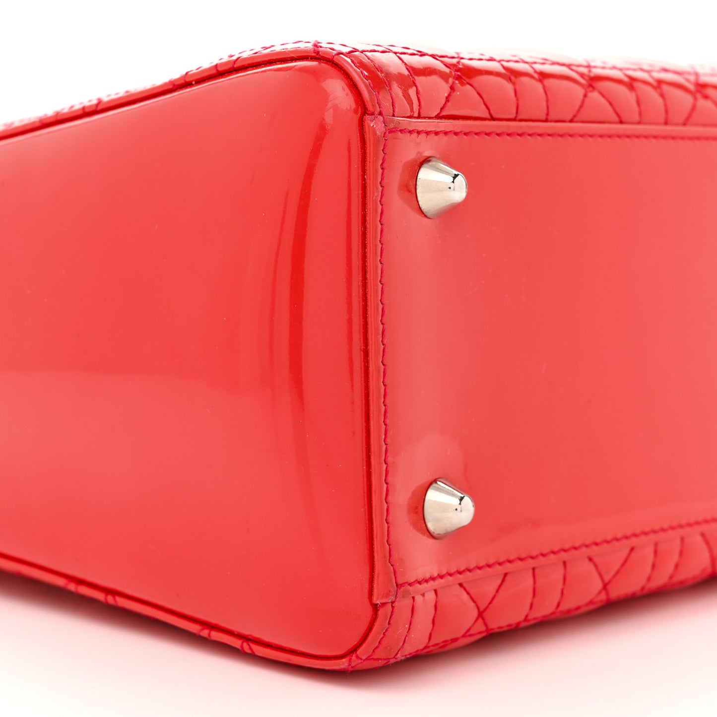 Patent Cannage Large Lady Dior Fuchsia