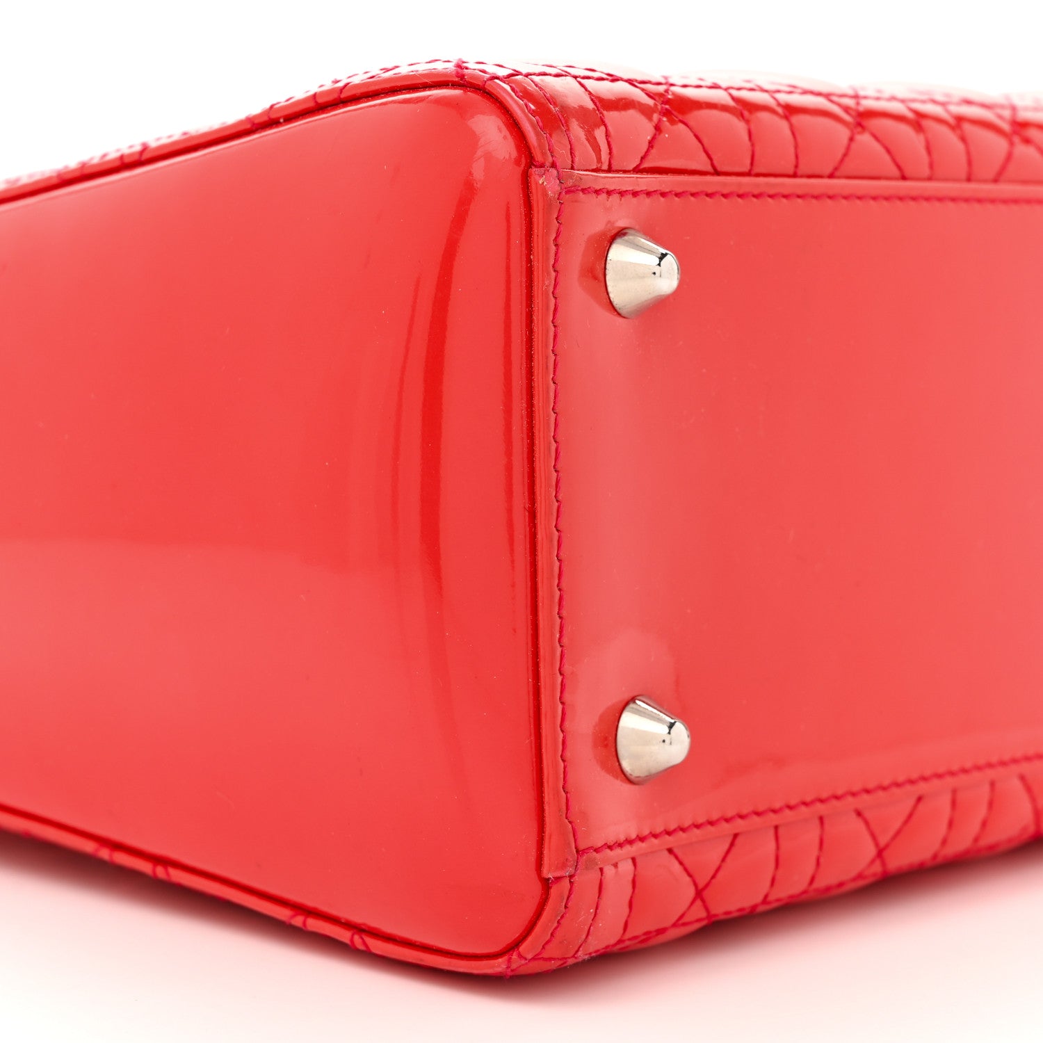 Christian Dior Patent Cannage Large Lady Dior Fuchsia 9 of 16