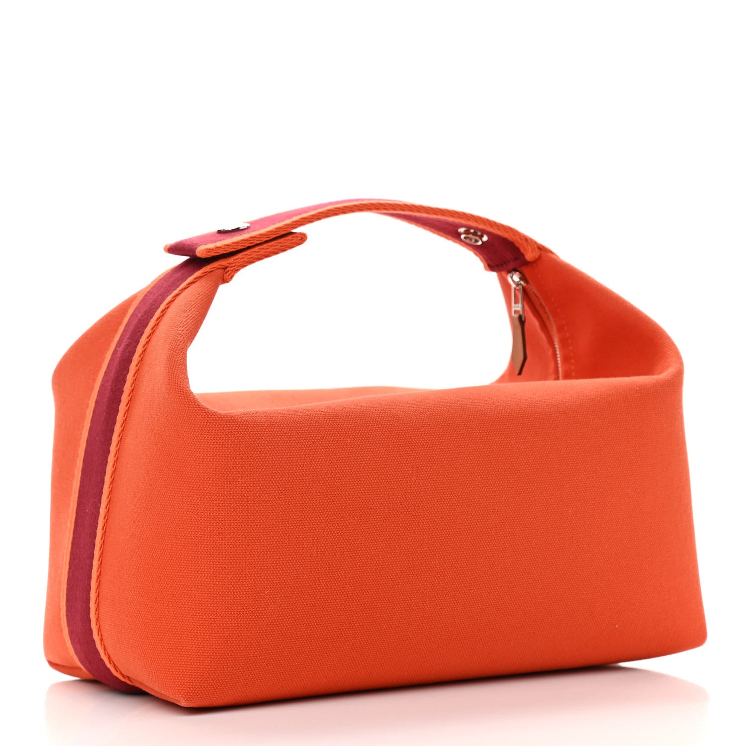 Hermes Canvas Small Bride-A-Brac Pouch Orange Burgundy 3 of 9