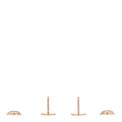 Hermes 18K Rose Gold TPM Ex-Libris Stud Earrings 3 of 5