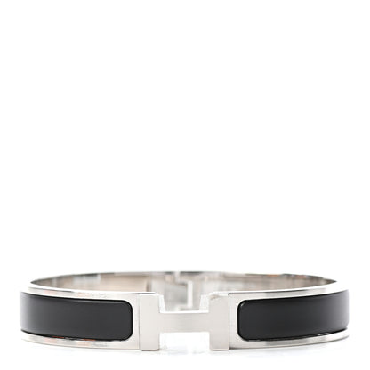 Hermes Matte Enamel Narrow Clic Clac HH Bracelet GM Black 1 of 5